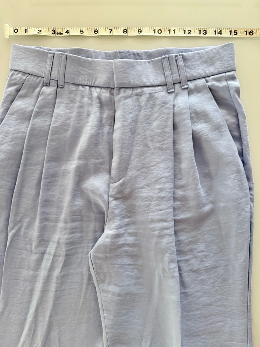 ZARA Women’s Pleated Full Length Pants - Pastel Blue -Size Medium *Read details - Picture 6 of 13